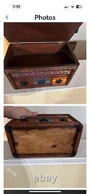 Antique Wooden Boho Indian Box With Drawers