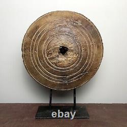 Antique Wooden Cart Wheel Ornament Indian Cart Wheel On A Stand- Vintage Decor
