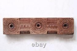 Antique Wooden Plaque Beam Lintel Flower Mandala Carving Vintage Home Wall Decor