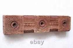 Antique Wooden Plaque Beam Lintel Flower Mandala Carving Vintage Home Wall Decor