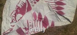 Antique vintage 1940's 50s rodeo western banner flag Indian Chief 40 X 44