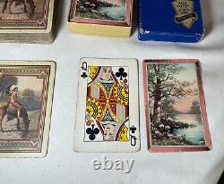 Antique vintage congress apache Indian pinochle aviator bird playing cards decks