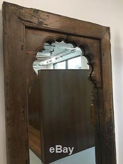 Antique/vintage wooden indian arched mirror