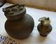 Brass Rail Kooja X2 Lidded Pots / Urns For Water Vintage, Indian & Used