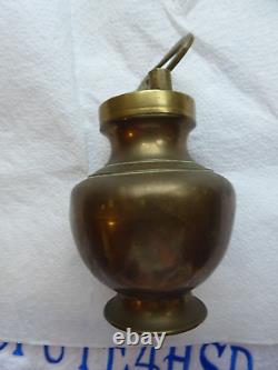 BRASS RAIL KOOJA x2 LIDDED POTS / URNS FOR WATER VINTAGE, INDIAN & USED