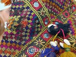 Banjara Embroidery Dowry Bag Vintage with Cowrie Shells India /