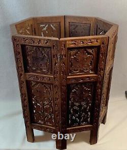 Beautiful Vintage Indian Octagonal Folding Side Table / Occasional Table