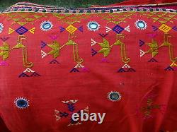 Beautiful Vintage Silk Embroidery Cotton Shawl Textile Sekhawati Rajasthan India
