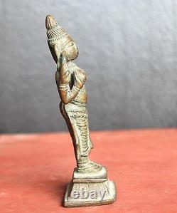Brass Lady Statue Old Vintage Rare Home Decor Collectible Figure A-62