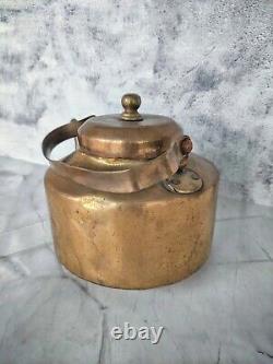 Brass Tea Pot Kettle 1900's Vintage Indian Antique Hand Crafted Kitchenwar