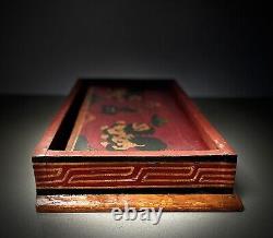 Buddhist Prayer Table Vintage Folding Wish Fulfilling Jewel And Snow Lion Tibet