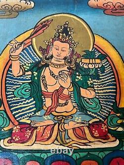 Buddhist Sacred Painting. Nepal. Tibet. Manjushri, Boddhisattva Of Wisdom