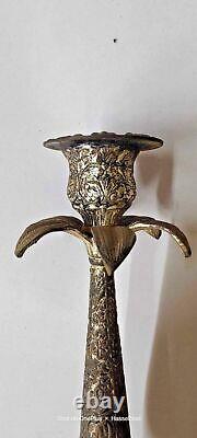 CANDLE STAND Antique Vintage Brass Period Handmade Old Rare Collectible
