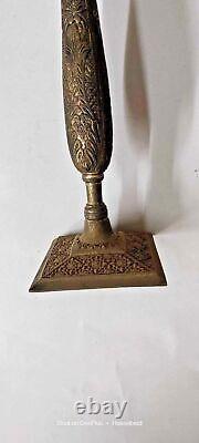CANDLE STAND Antique Vintage Brass Period Handmade Old Rare Collectible