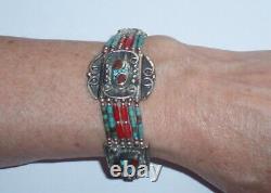 Choker Style Vintage Antique Native American Indian Beaded Turquoise Bracelet