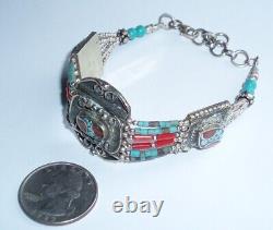 Choker Style Vintage Antique Native American Indian Beaded Turquoise Bracelet