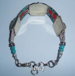 Choker Style Vintage Antique Native American Indian Beaded Turquoise Bracelet