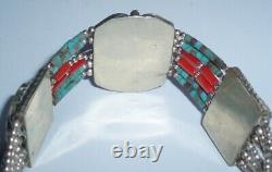 Choker Style Vintage Antique Native American Indian Beaded Turquoise Bracelet