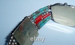 Choker Style Vintage Antique Native American Indian Beaded Turquoise Bracelet