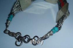 Choker Style Vintage Antique Native American Indian Beaded Turquoise Bracelet