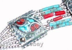 Choker Style Vintage Antique Native American Indian Beaded Turquoise Bracelet