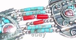 Choker Style Vintage Antique Native American Indian Beaded Turquoise Bracelet