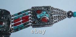 Choker Style Vintage Antique Native American Indian Beaded Turquoise Bracelet