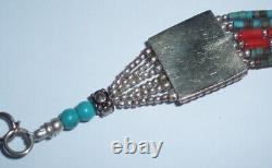 Choker Style Vintage Antique Native American Indian Beaded Turquoise Bracelet