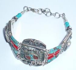 Choker Style Vintage Antique Native American Indian Beaded Turquoise Bracelet