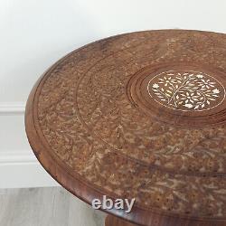 Circular Carved Indian Occasional Table F200