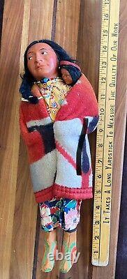 Clean Antique Vintage Skookum Indian Doll With Baby