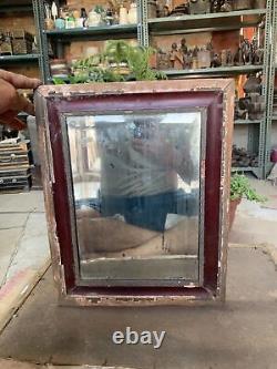 Collectible Old Vintage Indian Handcrafted Wooden Wall Hanging Mirror