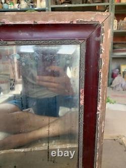 Collectible Old Vintage Indian Handcrafted Wooden Wall Hanging Mirror