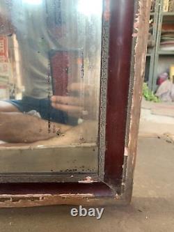 Collectible Old Vintage Indian Handcrafted Wooden Wall Hanging Mirror