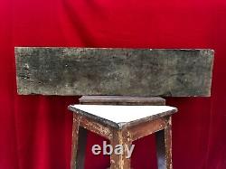 Cross Crucifix Church Decor Antique Wall Floral Hand Carved Wooden Panel Vintage