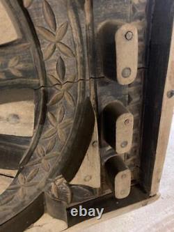 Decorative Vintage Sculpture of a Wooden Indian Door Mould Upcycled Salvage