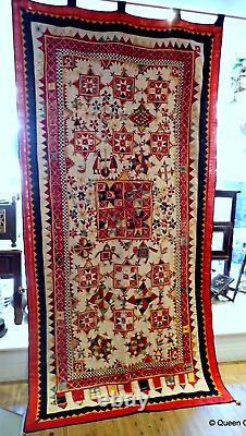 Dharanio Textile India Embroidery Gujarat Wall Hanging Antique