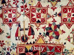 Dharanio Textile India Embroidery Gujarat Wall Hanging Antique