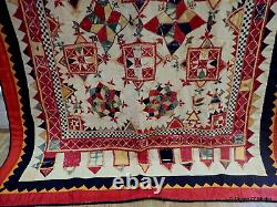 Dharanio Textile India Embroidery Gujarat Wall Hanging Antique