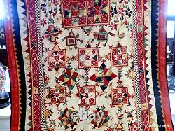 Dharanio Textile India Embroidery Gujarat Wall Hanging Antique