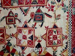 Dharanio Textile India Embroidery Gujarat Wall Hanging Antique