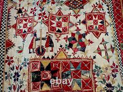 Dharanio Textile India Embroidery Gujarat Wall Hanging Antique