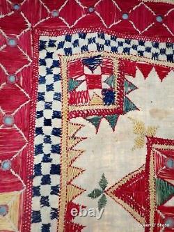 Dharanio Textile India Embroidery Gujarat Wall Hanging Antique