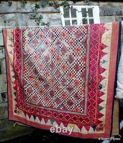 Dharanio Textile India Embroidery Saurashtra Gujarat Wall Hanging Antique