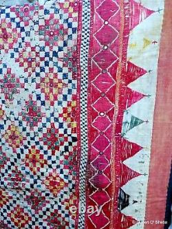 Dharanio Textile India Embroidery Saurashtra Gujarat Wall Hanging Antique