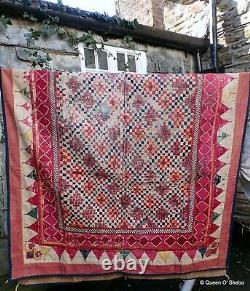 Dharanio Textile India Embroidery Saurashtra Gujarat Wall Hanging Antique