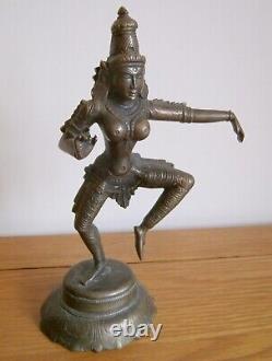 EARLY 20th CENTURY PARVATI DEITY SOLID BRONZE FIGURE 10 TALL, WEIGHT 1.1Kgs