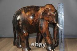 Fabulous Vintage Early 20th Decorative Large Carved wooden Elephant