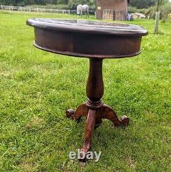 Fantastic Vintage Indian Hardwood Brass Inlaid Oval Table- Delivery Available