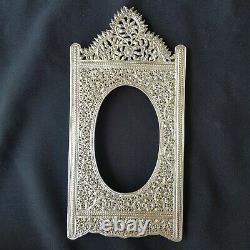 Fine Anglo Indian Vintage Sterling Silver Picture Frame, Repousse Decoration